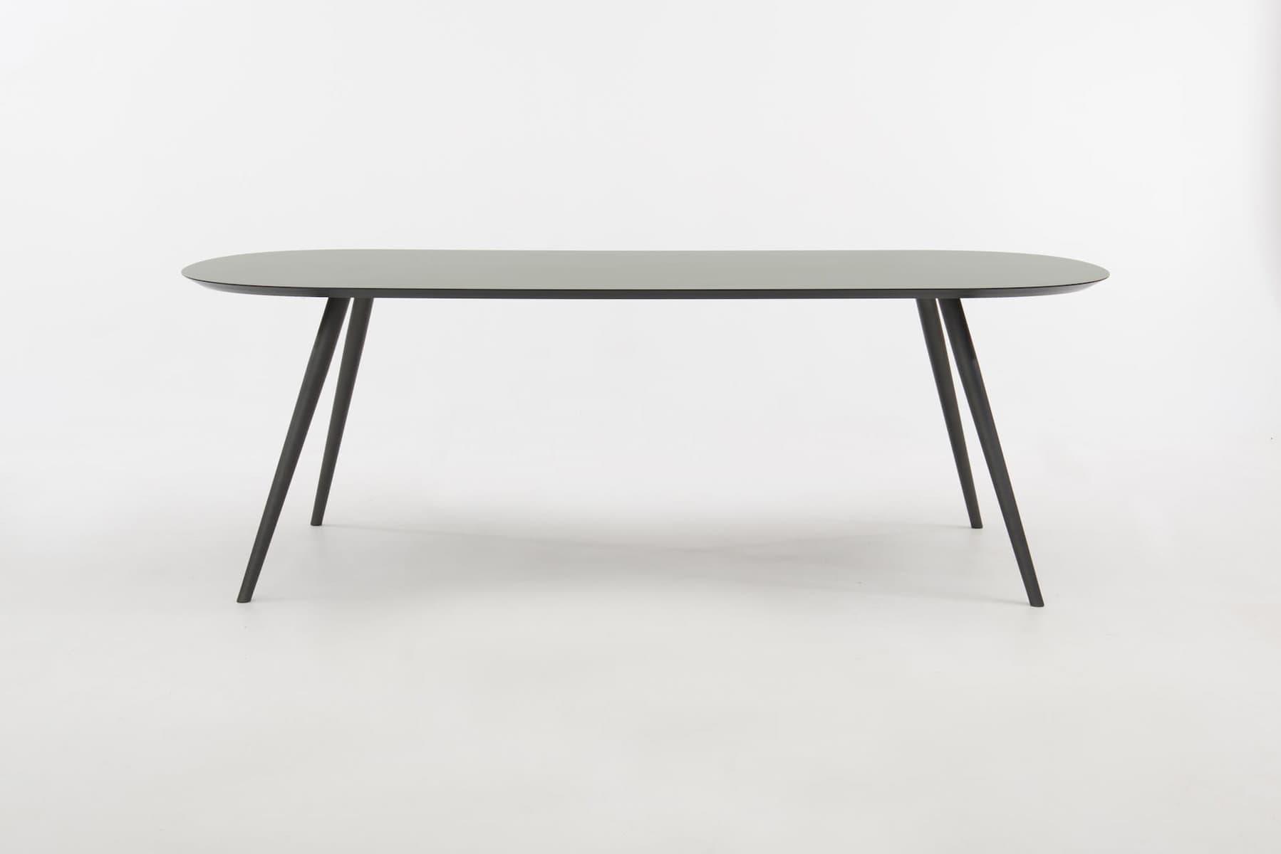 Joy_HPL Zucchini_Plat ovaal, 220x100x75cm _onderstel TM100 antraciet-2