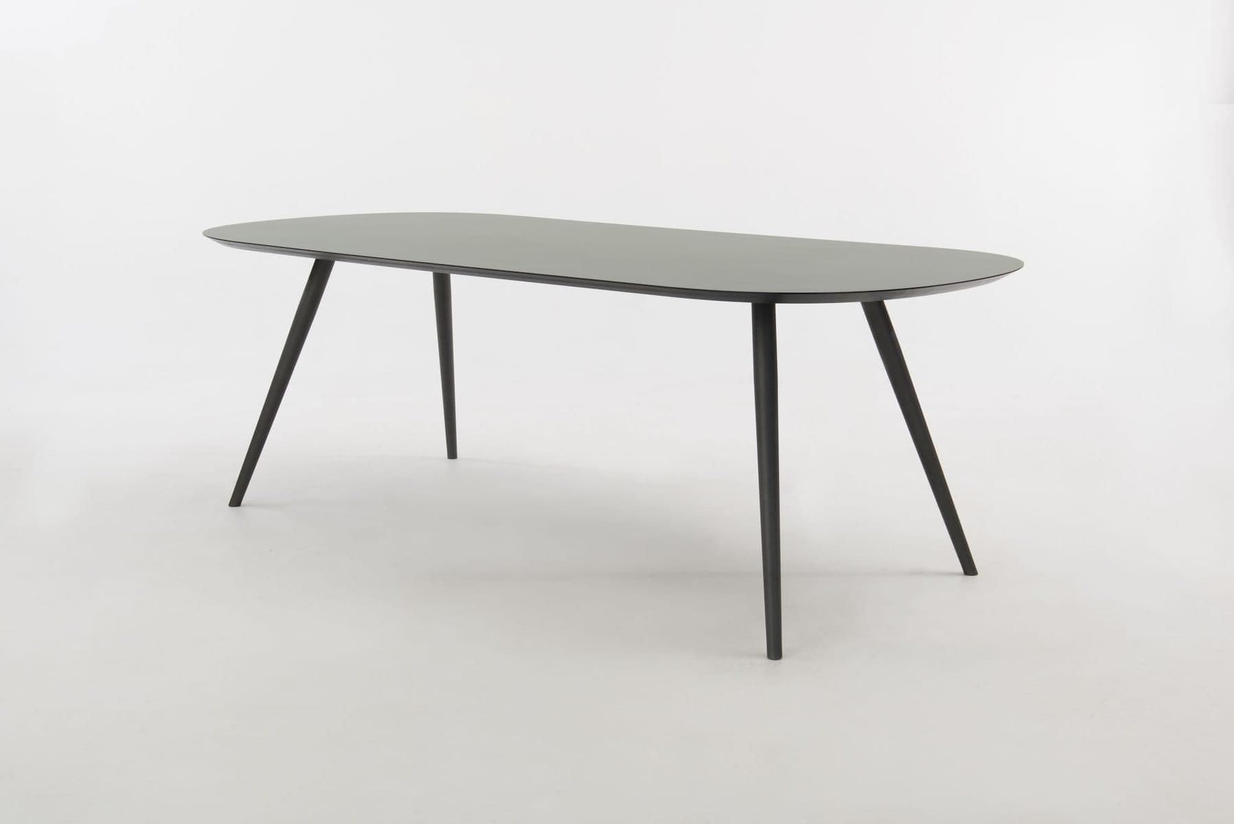 Joy_HPL Zucchini_Plat ovaal, 220x100x75cm _onderstel TM100 antraciet