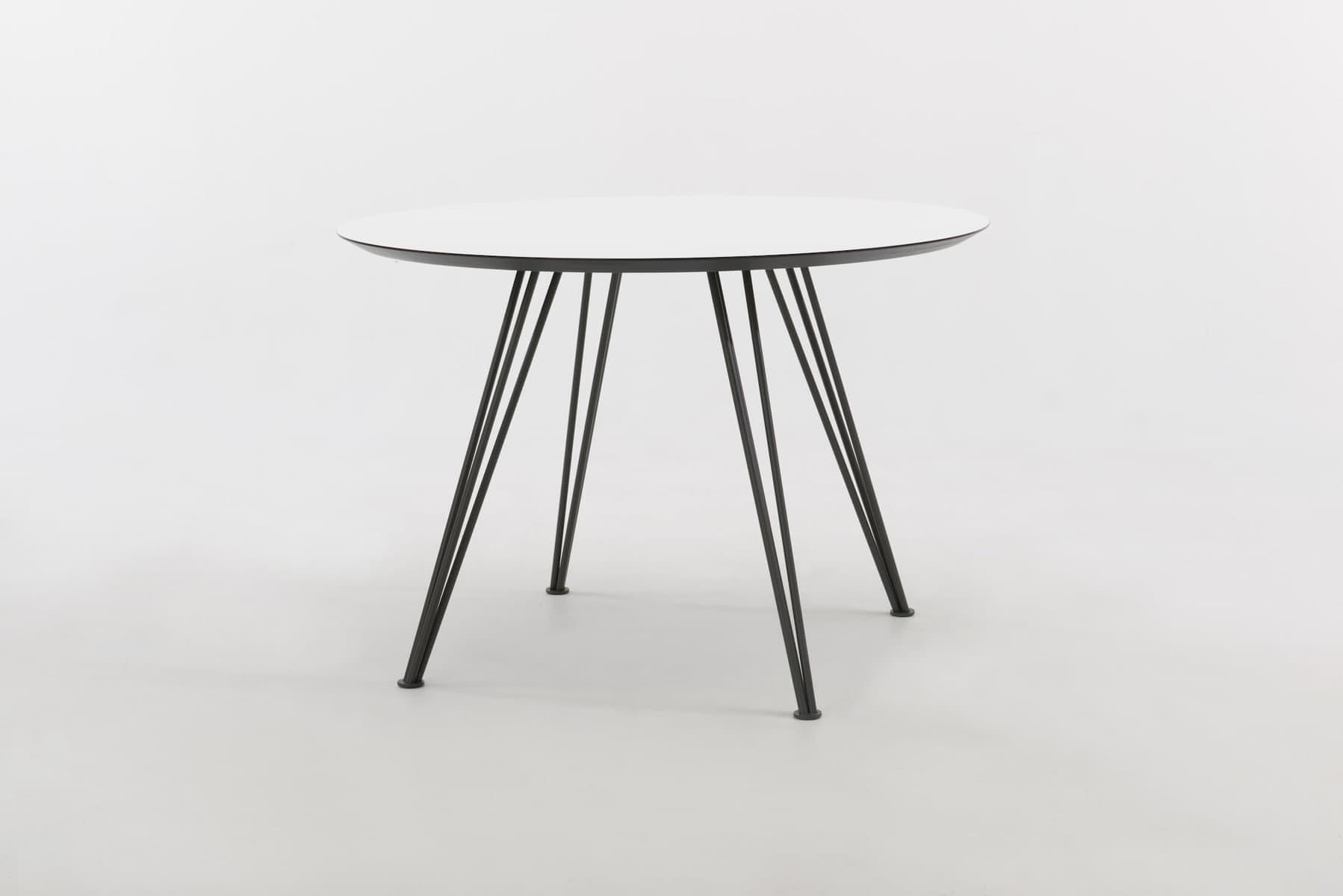 Mare_HPL witdekend_Rond,120x75cm_onderstel RAL7022 ombergrijs