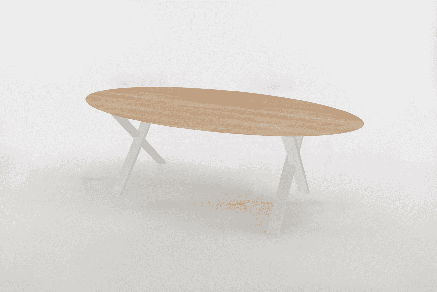 Eettafel ovaal madera hout staal