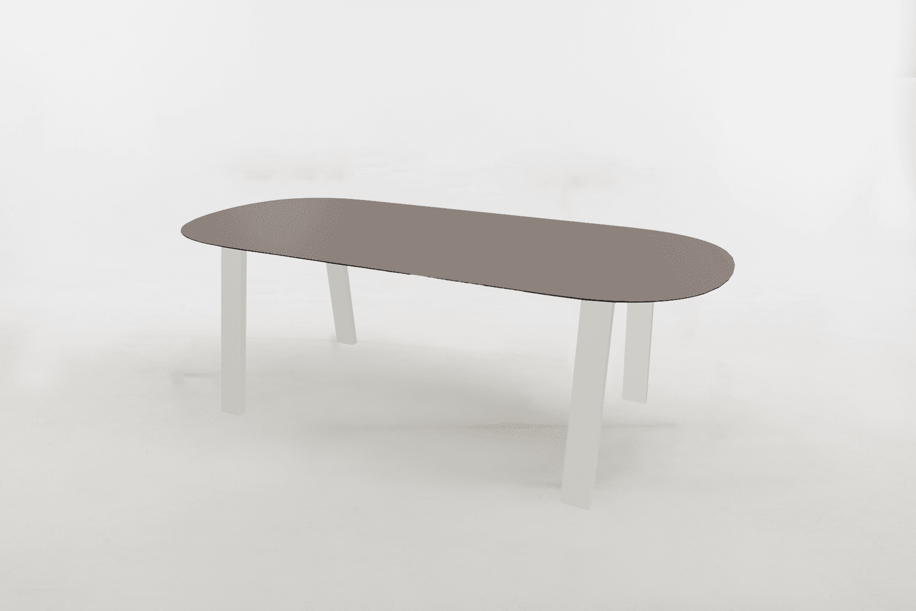 Eettafel plat ovaal dresy hout met staal